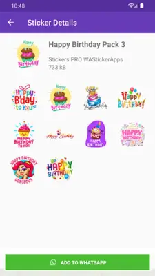 Stickers Happy Birthday android App screenshot 0