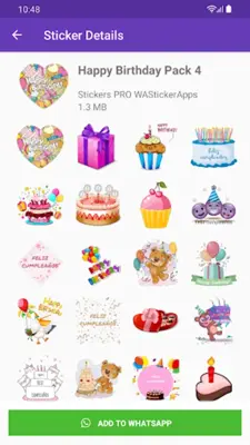 Stickers Happy Birthday android App screenshot 1